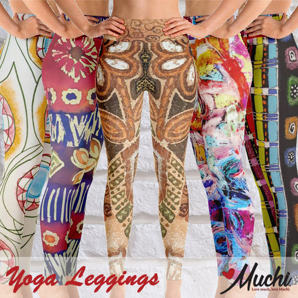 Artist-designed women's yoga leggings by Muchi USA