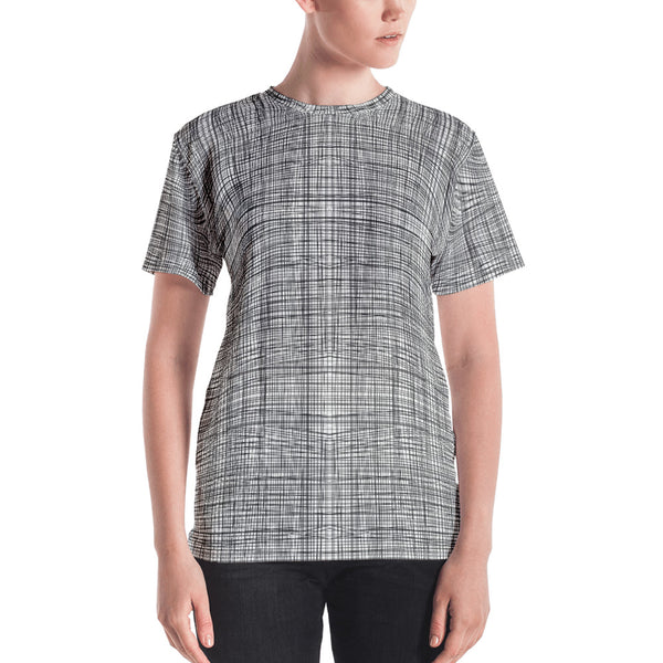 Gridlines Womens T-shirt Top by MuchiUSA