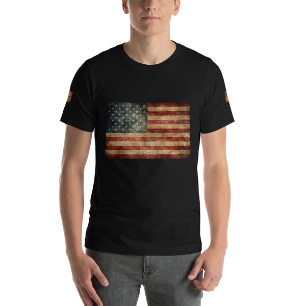 Valroys.com Gents T-Shirts - Rustic Flag Rainbow Make America Again Mens Short-Sleeve T-Shirt - MuchiUSA