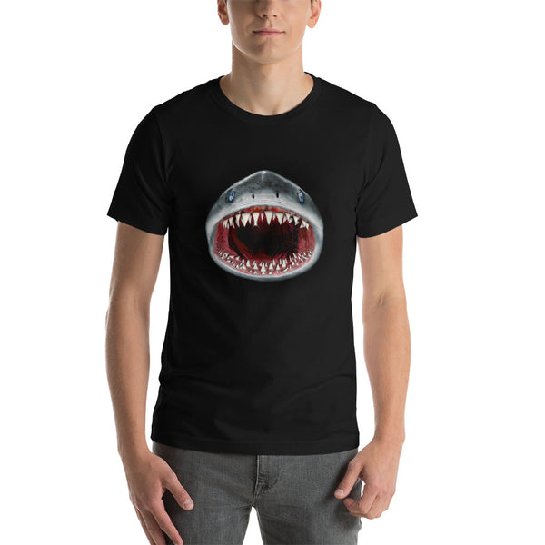 Valroys.com Gents T-Shirts - Mouthman® 3D Shark Mens Short-Sleeve Unisex T-Shirt - MOUTHMAN®