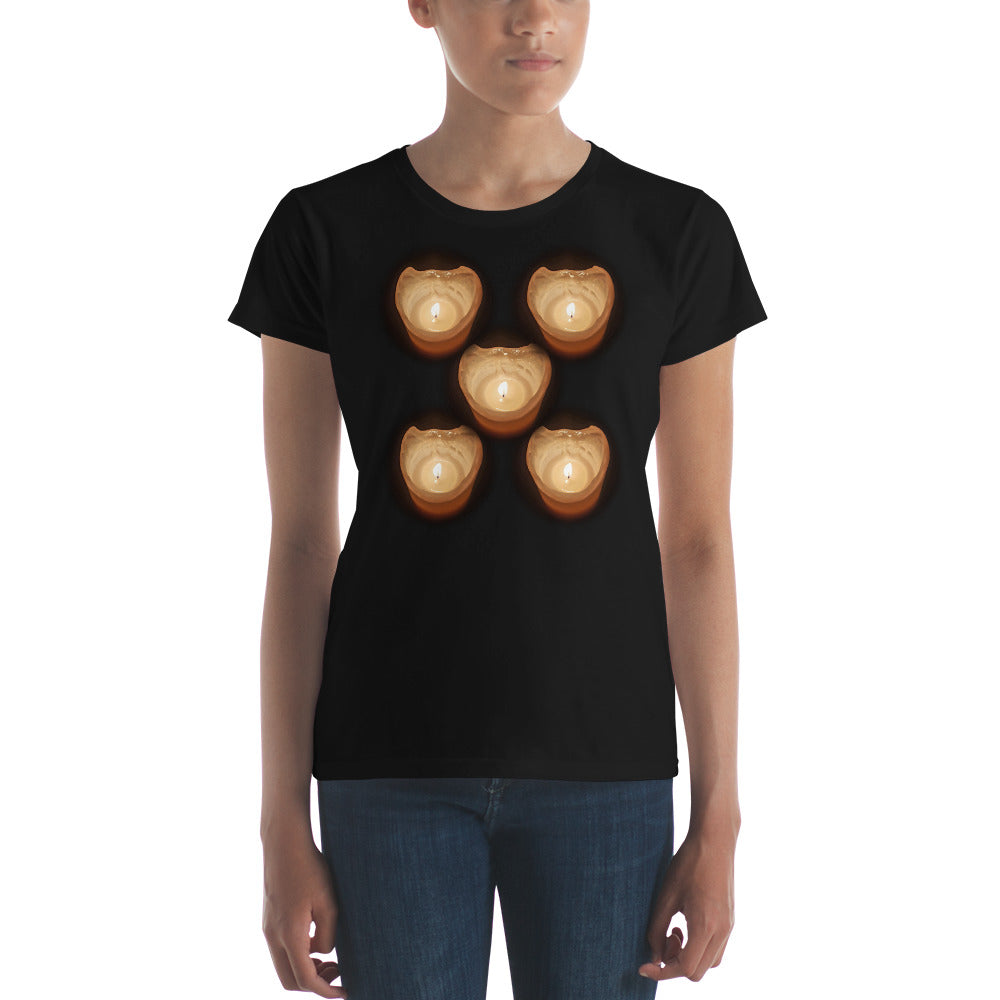 Ladies T-Shirts: Five Candles Womens Short Sleeve T-Shirt Top MuchiUSA - Valroy's Store
