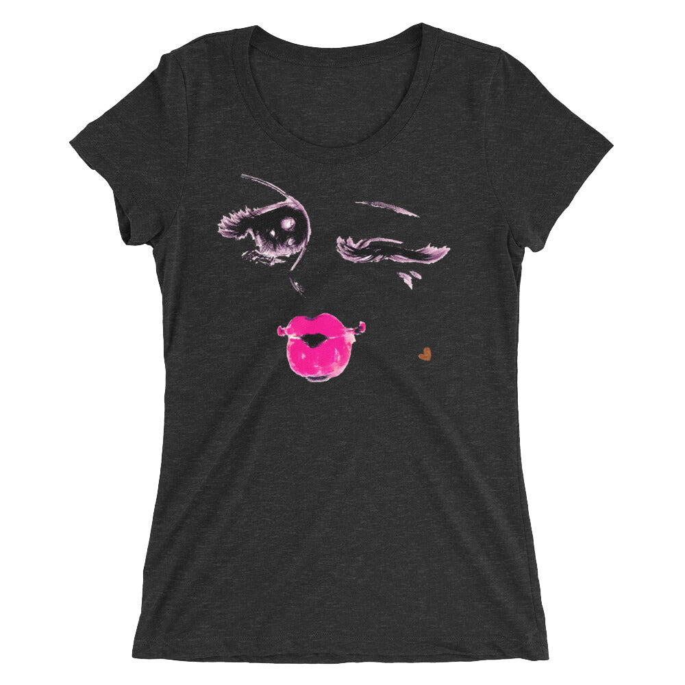 Valroys.com Ladies T-Shirts - Winky Lips - Ladies' short sleeve t-shirt - MuchiUSA - MuchiUSA